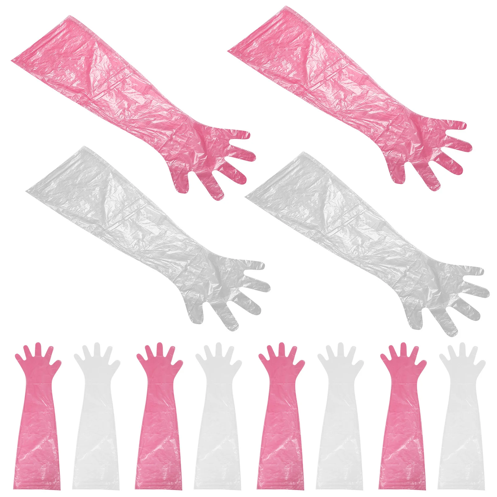 

100Pcs Full Arm Disposable Gloves Waterproof Long Sleeve for Vet Procedures Hunting Cleaning Gardening Painting Aquarium Care