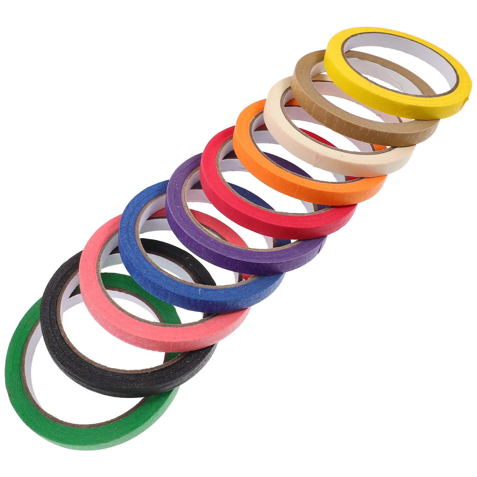 10 لفات شريطٌ لاصق بألوان زاهية سريعة الشائكة سهلة التقشير أشرطة الرسم DIY بها بنفسك الحرف اليدوية السيارات لوحة السيارات الفنان الشريط