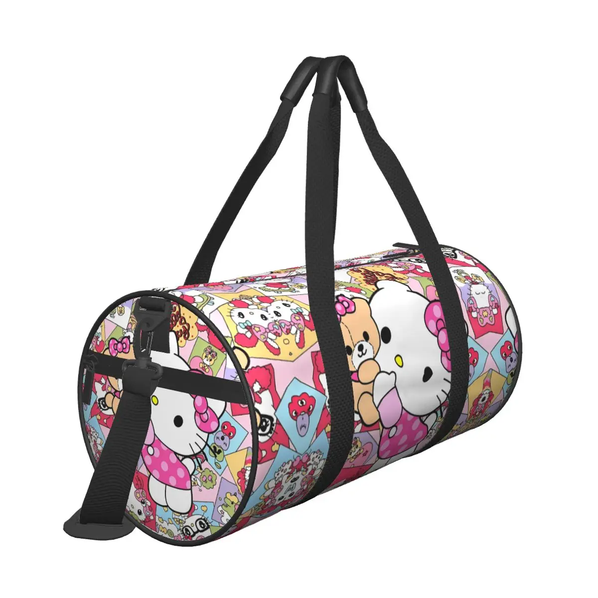 Hello Kitty Travel Bag Fashion Sports Bags Large Novelty Gym Bag Men Printed Weekend Fitness Bag