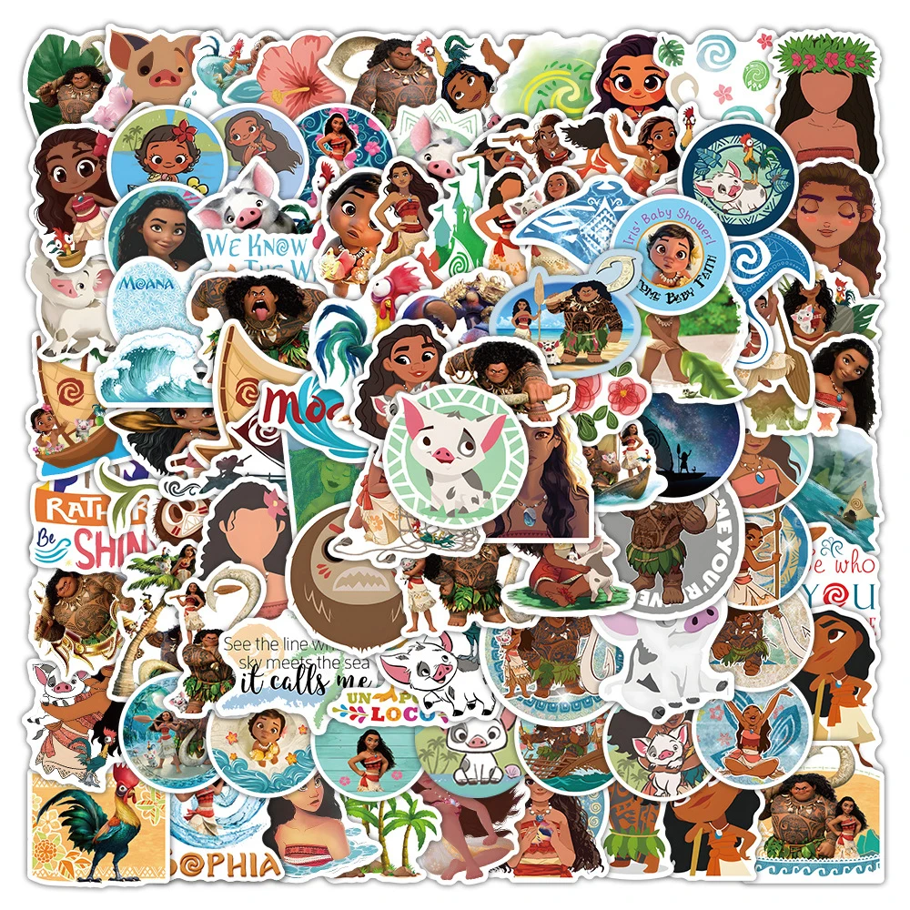10/30/50/100pcs Disney Anime Movie Moana Stickers Cute Cartoon Graffiti Decals for Kid Toy DIY Suitcase Helmet Car Funny Sticker - Image 2