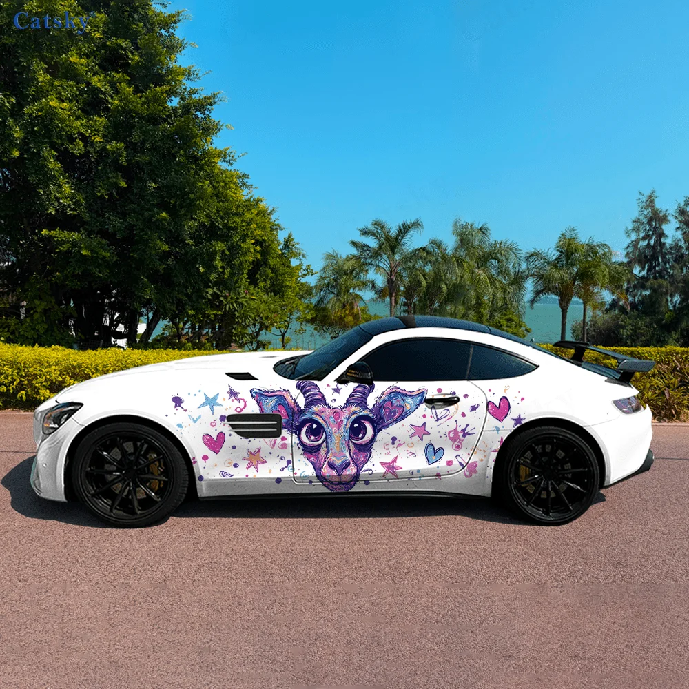 

Цветные граффити, звезда, овца, автомобильные виниловые наклейки, самоклеящаяся наклейка из ПВХ, подходит для грузовиков, внедорожников, декор, автоаксессуары, подарок