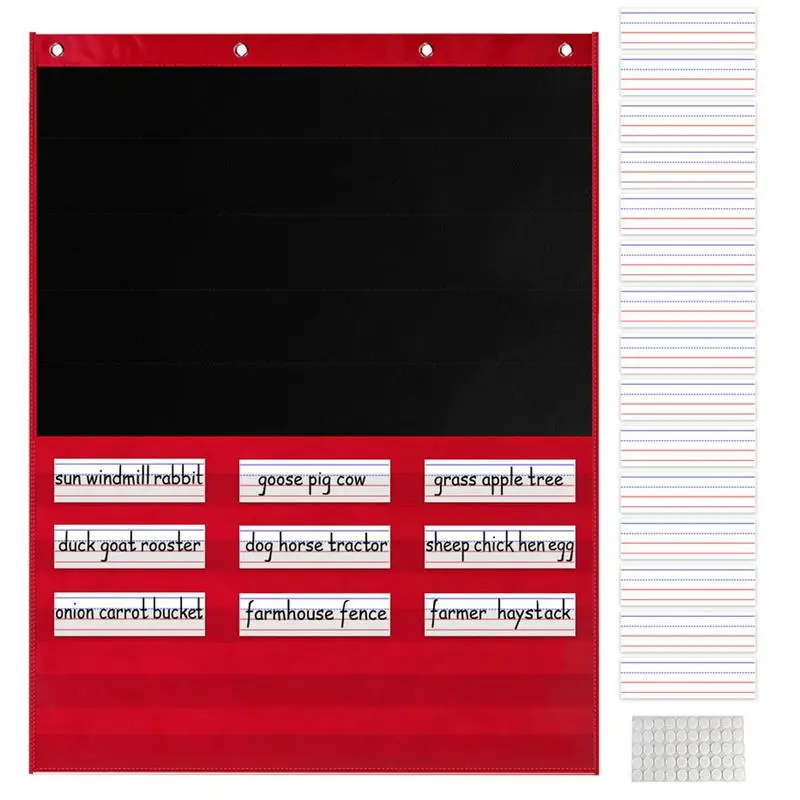 

Pocket Chart For Classroom Standard Size Pocket Chart With 15 Dry Erase Cards And 5 Pocket Classroom Pocket Chart For Story