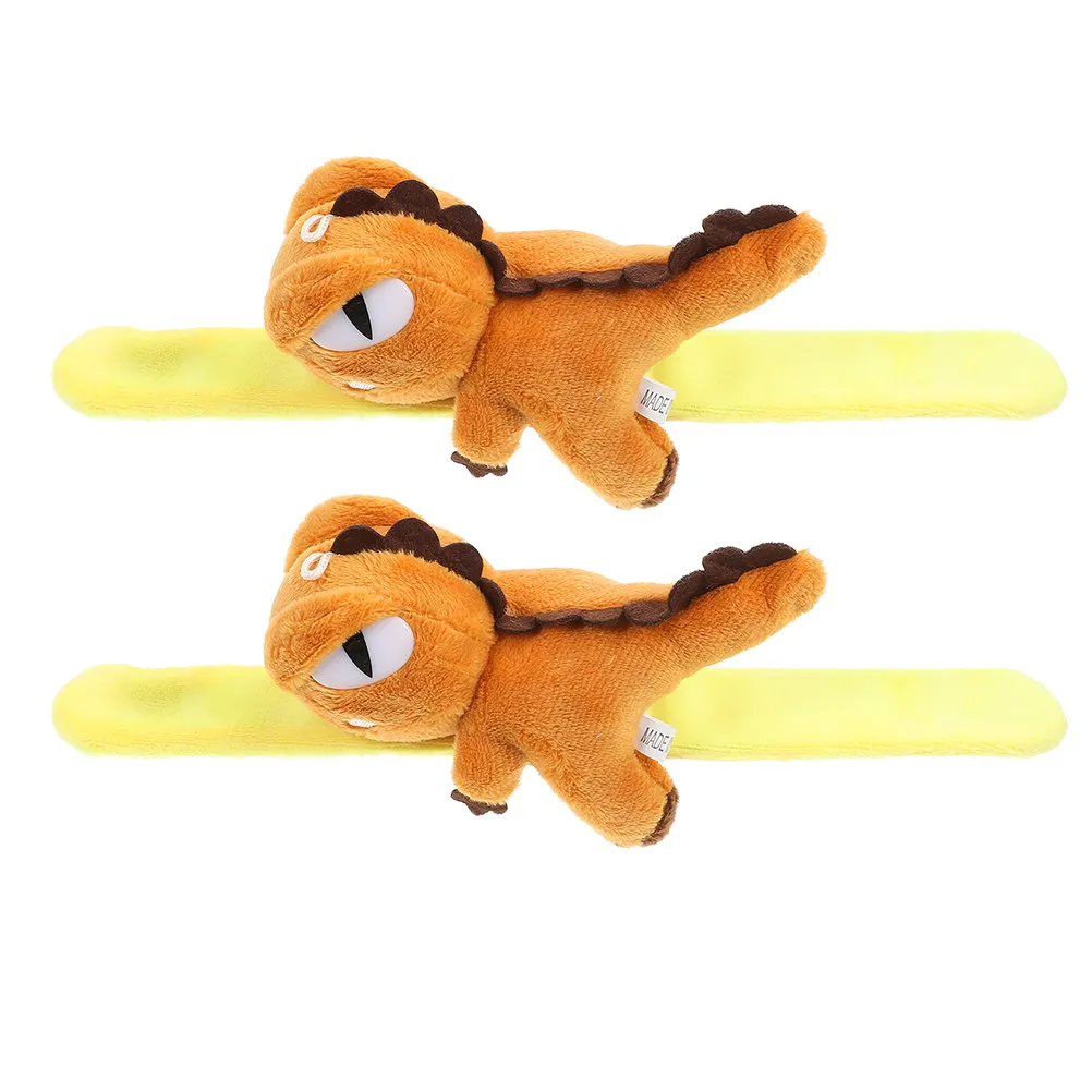 

2 Pcs Bracelet Animal Snap Bracelets for Kids Party Bag Fillers Dinosaur Furry Slap Wrist