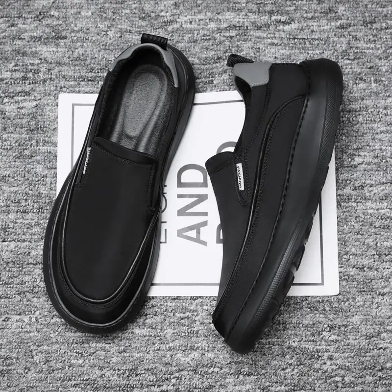 Men's 2026 Summer New Slip-On Loafers Thick Sole Ultra-Light Comfortable Casual Cloth Shoes