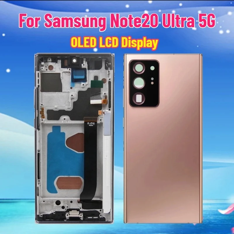 

TFT LCD-дисплей для Samsung Note20 Ultra, сенсорный экран 4G с рамкой, замена экрана для Galaxy Note 20 Ultra 5G N986B