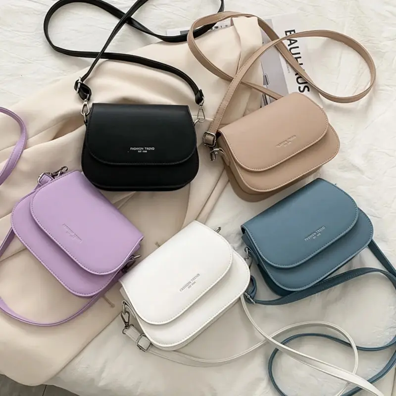 حقيبة كروس بودي كلاسيكية للنساء ، حقيبة مقلوصة عصرية ، أحادية اللون ، كاجوال وبسيط ، جديد