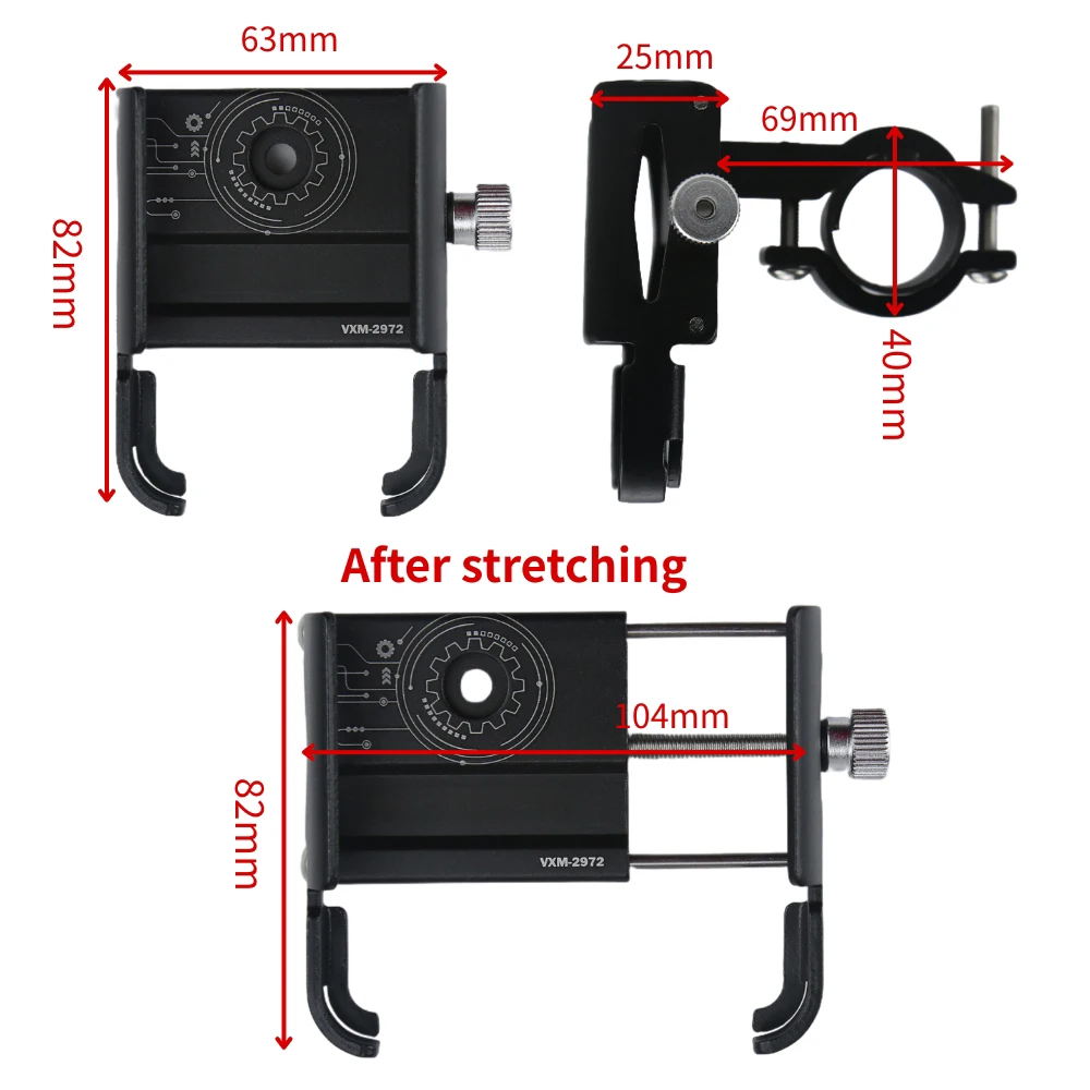 Bicycle Phone Holder 360° Rotation Aluminum Alloy MTB Bike Phone GPS Bracket Scooter Motorcycle Handlebar Mount Cell Phone Stand