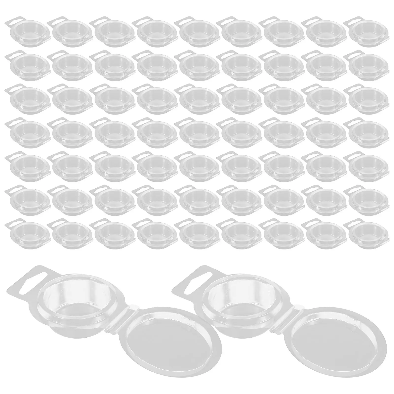 

100Pcs Wax Melt Molds Clear Multi-Purpose Soap Chocolate Cube Mold Clamshell Containers Packing Accessory