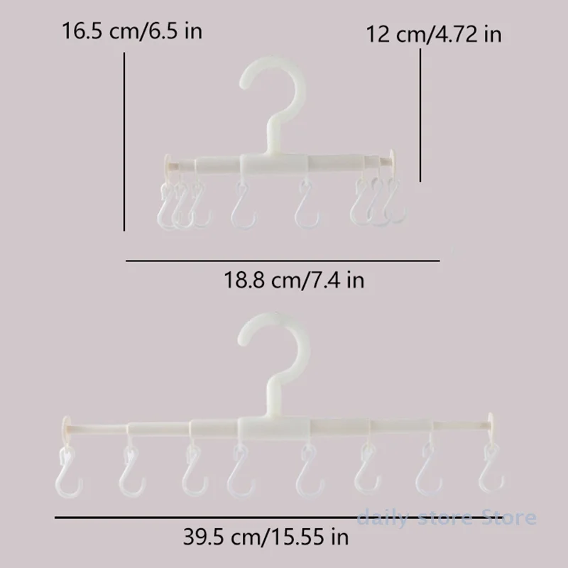 شماعة محمولة قابلة للسحب بسعة كبيرة 360 درجة ° دوران حامل القبعات 8 هوك قبعة هوك الملابس الداخلية التعادل هوك رفوف تجفيف الملابس 1/2 قطعة