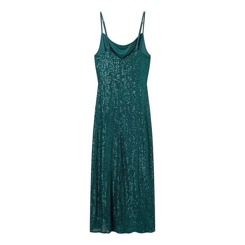 Vestido de tirantes finos con lentejuelas y purpurina de verano para mujer, llamativo y brillante para fiesta, club nocturno, boda, cumpleaños, cóctel