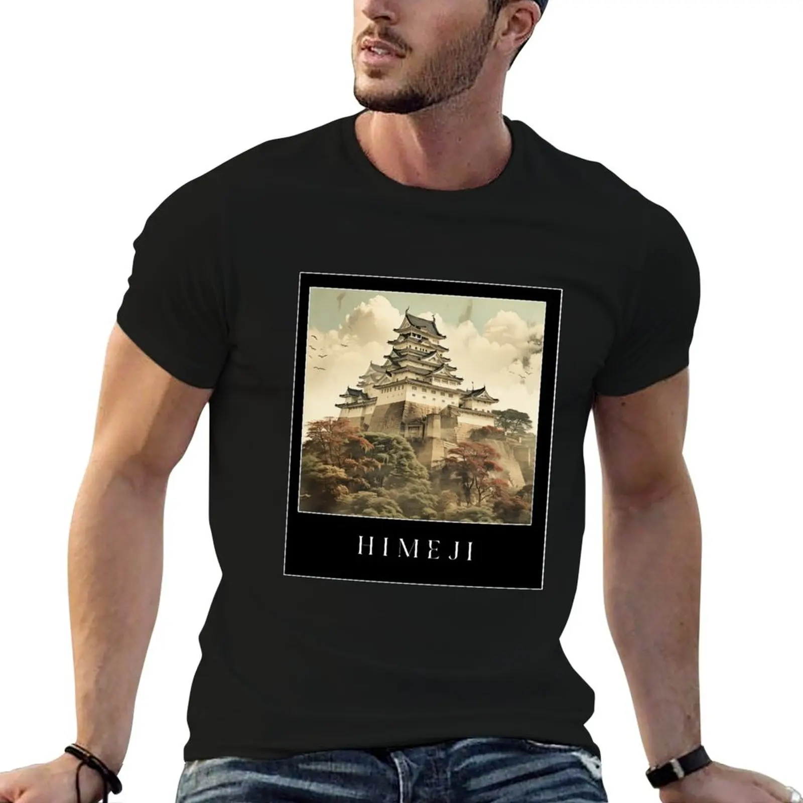 

Himeji castle T-Shirt man t shirt Blouse plus size clothes aesthetic clothes mens t shirt graphic