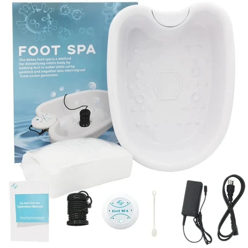 Ionic Detox Foot Bath Massage Machine with Basin Electric Foot Spa Bath Massager Deep Tissue Clean Vibrant Whirlpool Care Arrays