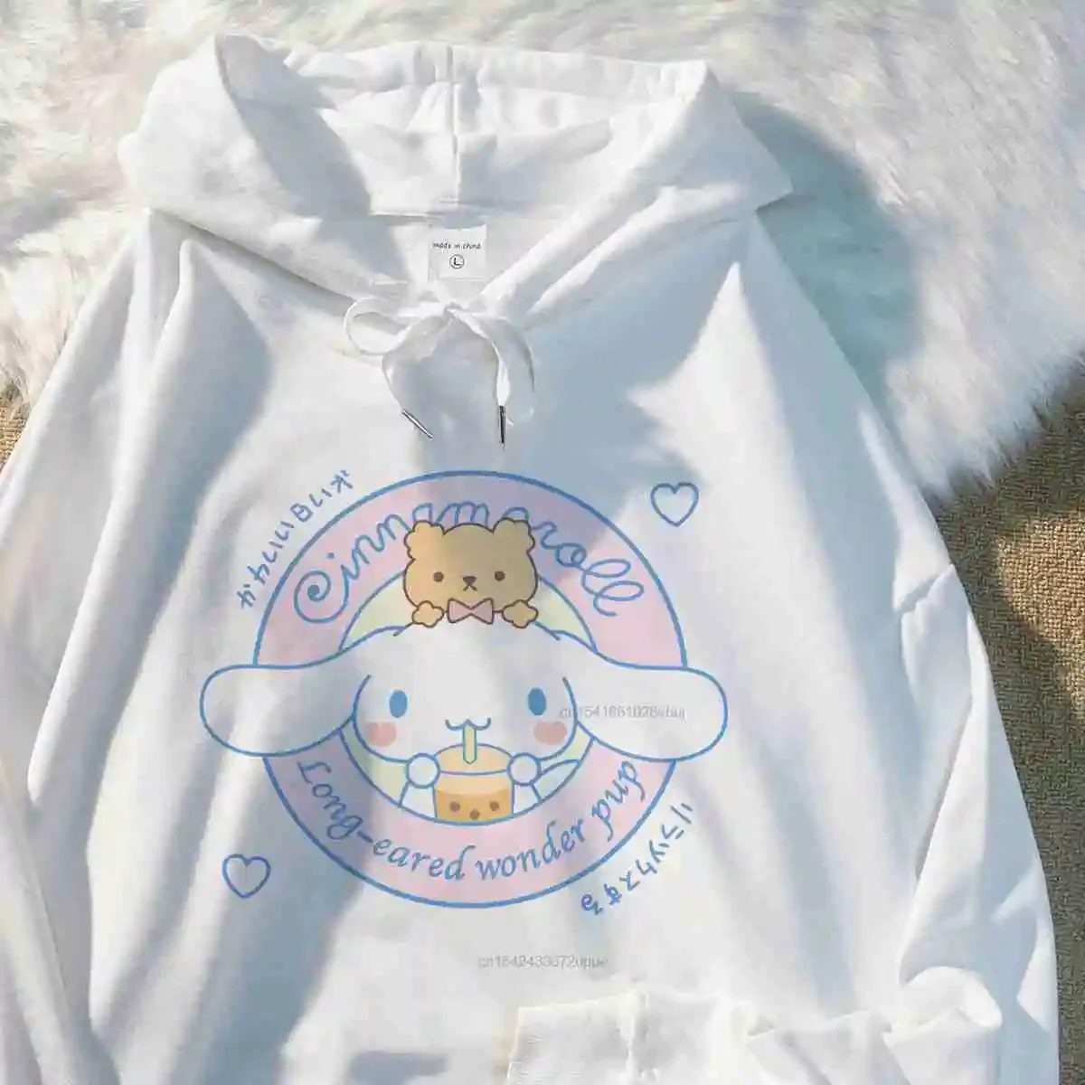 Cinnamoroll Hoodies Spring New Cartoon White Hooded Sweater Female Korean Harajuku Hooded Top Long Sleeve Fashion Y2k Hoodie