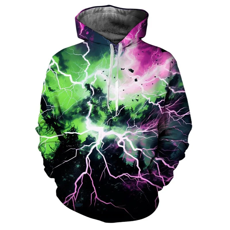 

Natural Thunder Lightning Hoodie Men Women Autumn Personality Long Sleeves Hoodies Fashion Casual Street Sweatshirt Clothes Top