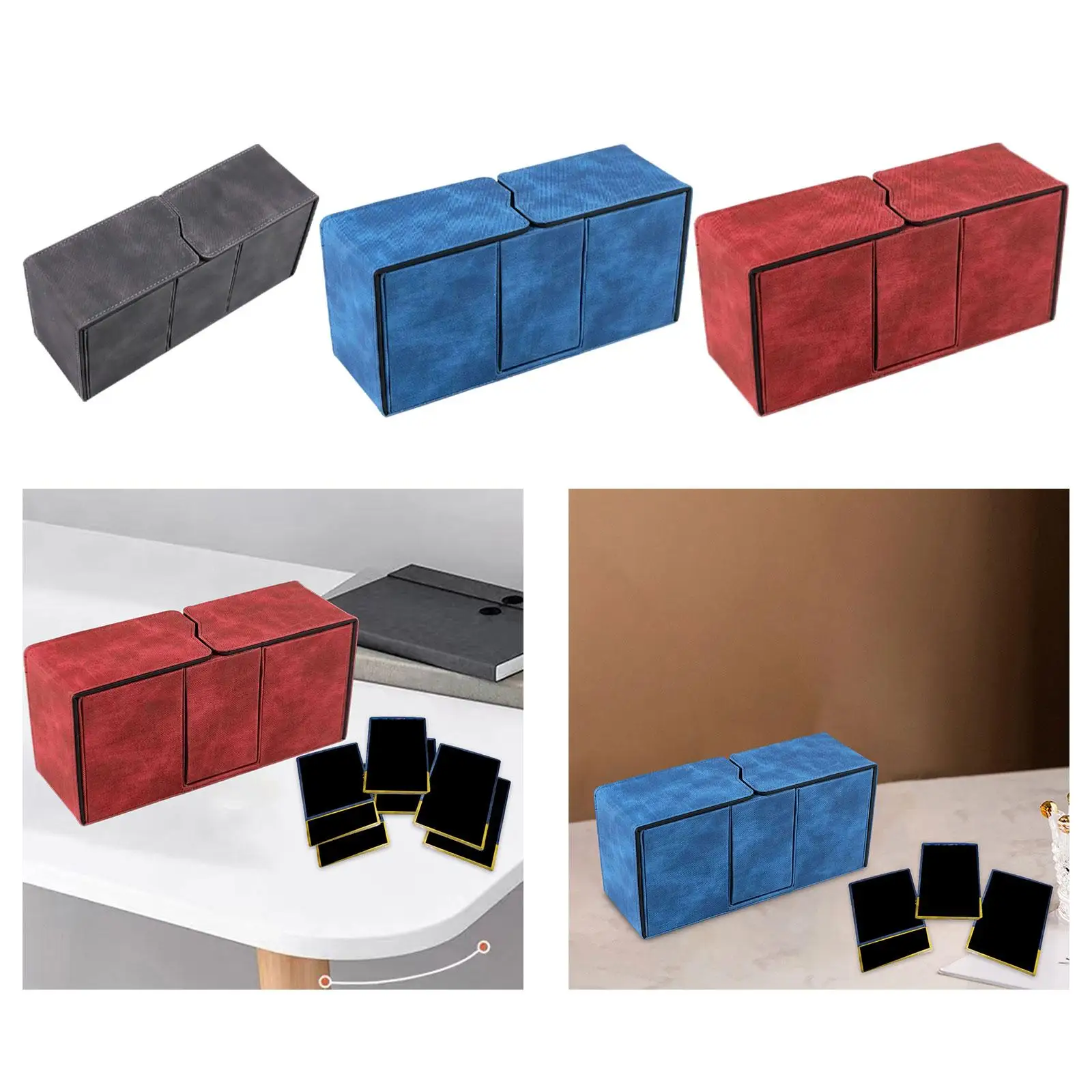 200 Trading Card Deck Box Large Size Organization Smooth Closure Compartment Storage Card Box Card Holder for Trading Card