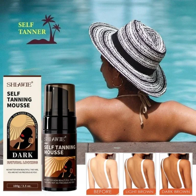 For Body Self Tanning Mousse Beach Outdoor Sunless Bronzer Spray Tan Tanning Enhancer Body Natural Tan Cream