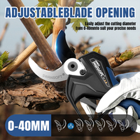 40mm Brushless Electric Pruning Shears 2 Gears Cordless Rechargeable Fruit Tree Bonsai Pruning For 21V Battery