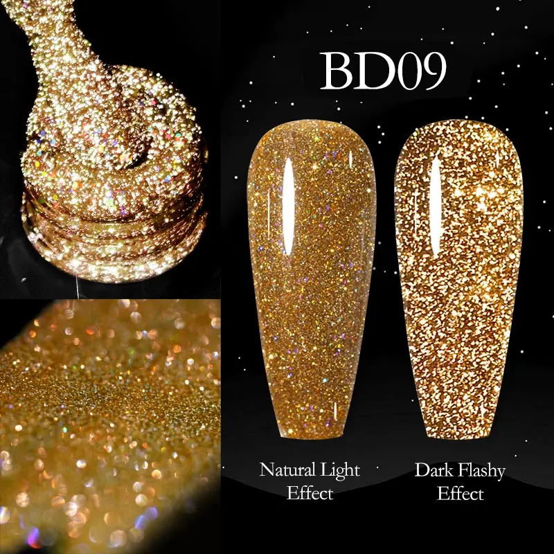 Venalisa Reflektierender Glitzer-Nagelgel-Nagellack, Neonfarbe, vollständige Abdeckung, Pigment, Nagelkunst, Maniküre, Soak Off, Emaille, UV-Gel-Lack – Detail 12