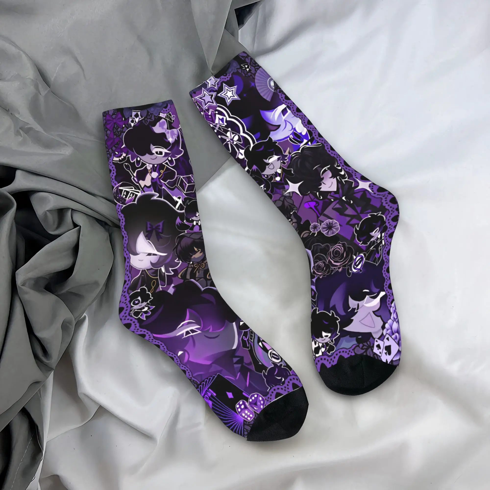 Shadow Milk  Stockings Cookie Run Kingdom Novelty Socks Couple Medium Soft Socks Autumn Running Graphic Anti Skid Socks