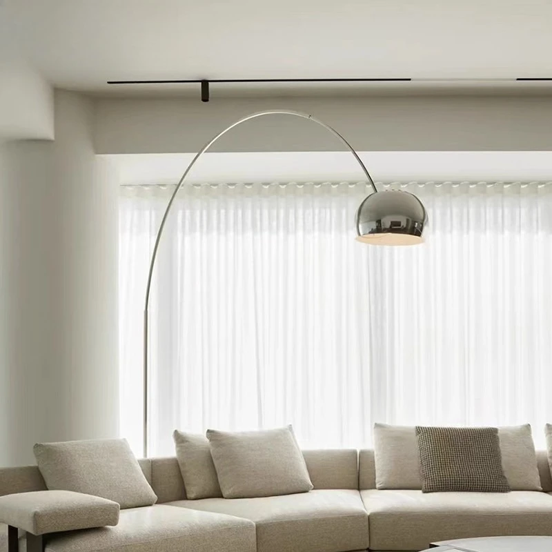 مصباح أرضي لصيد السمك من الرخام بتصميم كلاسيكي على الطراز الشمالي وأريكة غرفة المعيشة وإضاءة محيطة #3