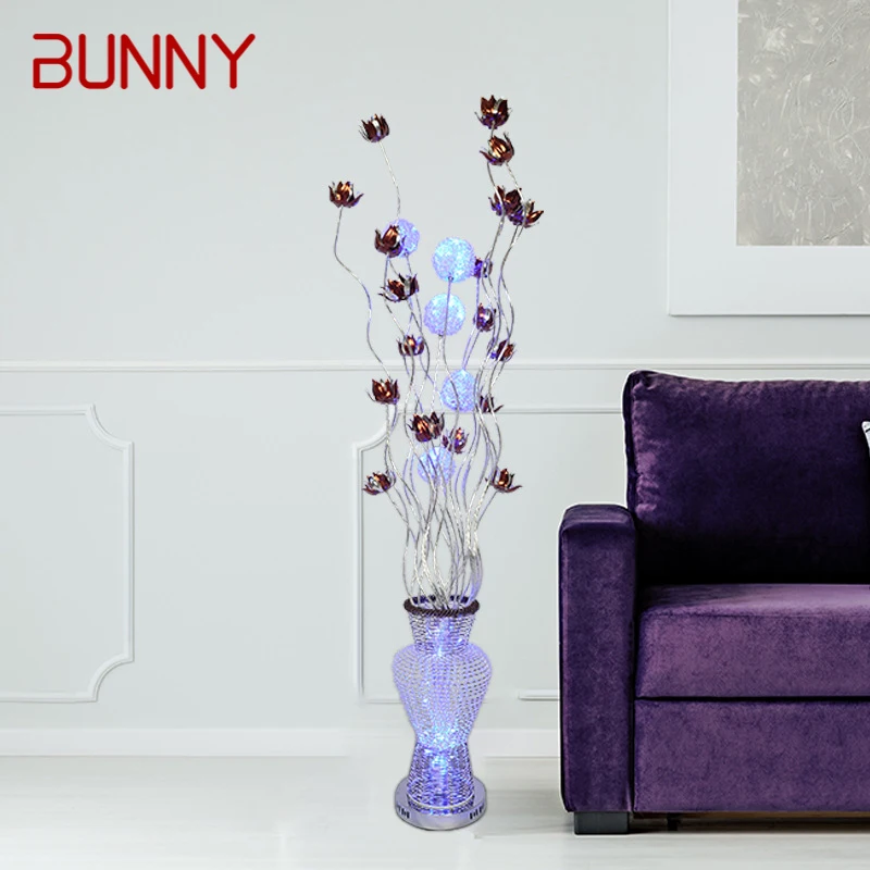 

BUNNY Nordic Floor Lamp Fashionable Art Flower Living Wedding Room Bedroom Hotel LED Aluminum Wire Originality Decorative