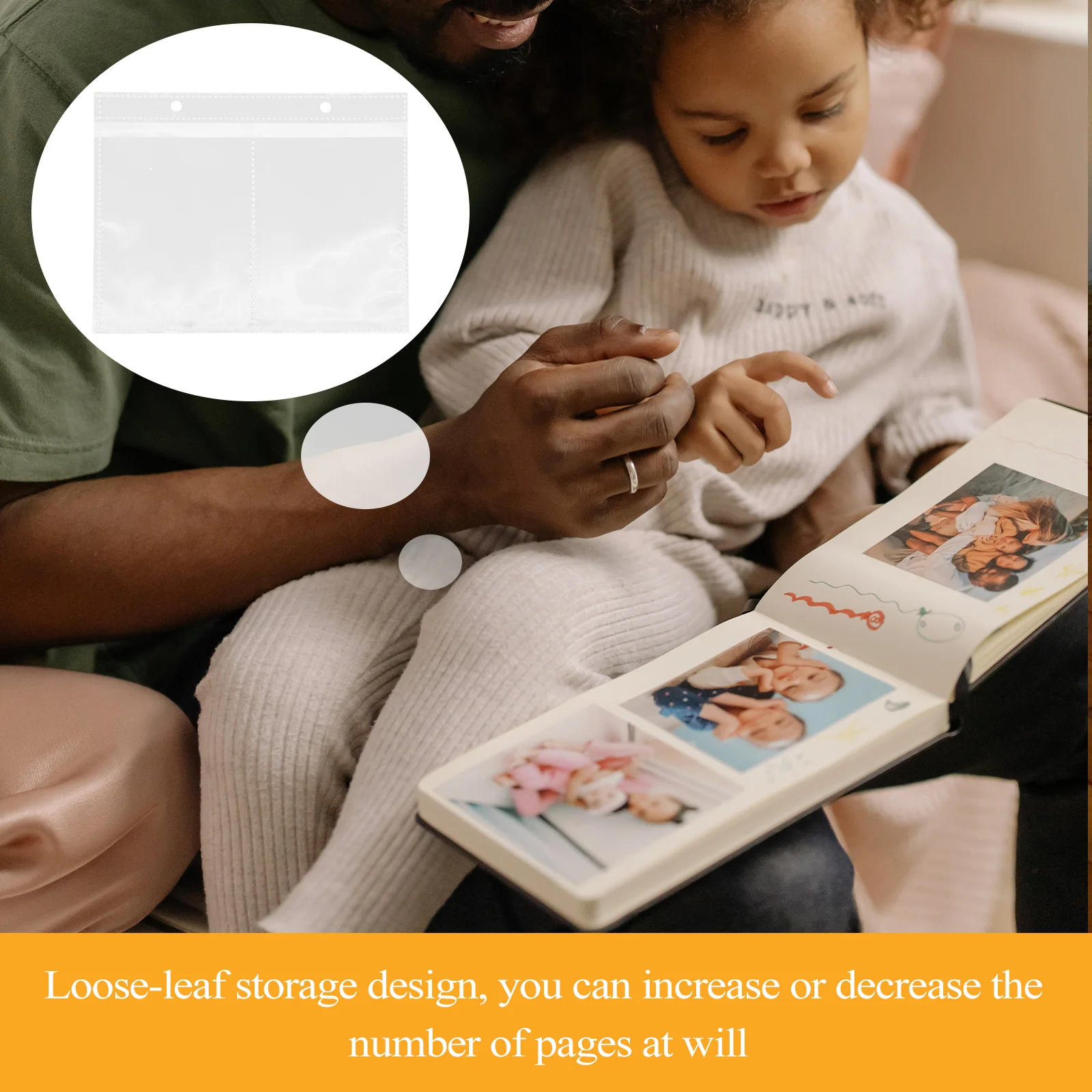 

20Pcs Transparent Photo Sleeves for Ring Binder Clear Protective Inserts for Photos Postcards Recipes Scrapbook Album Refill