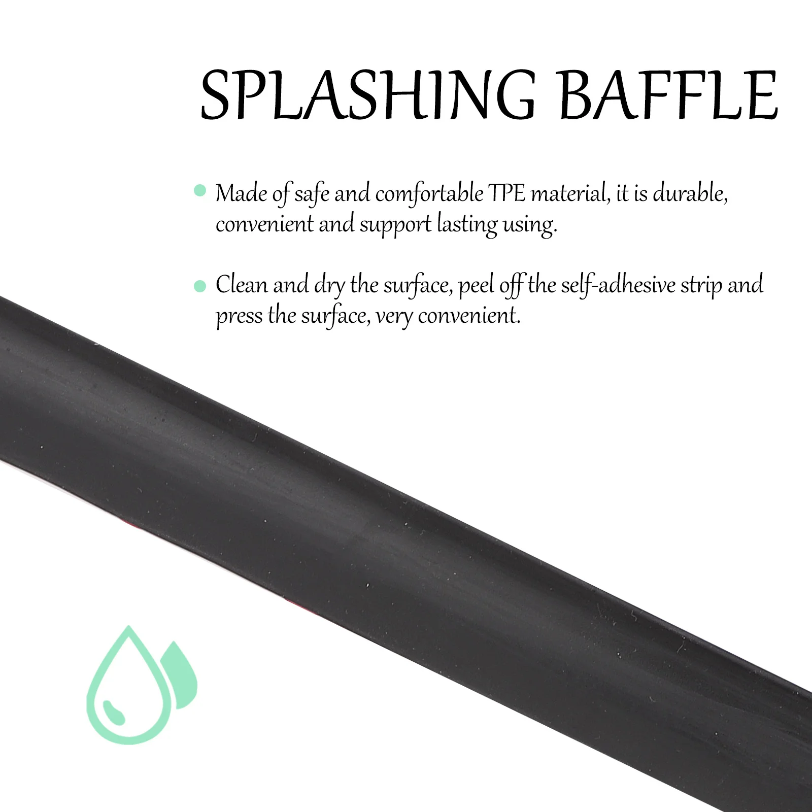 

Adhesive Splashing Guard Blocking Baffle For Kitchen Sink Countertop Tpe Material Anti-Splashing Water Barrier Shower