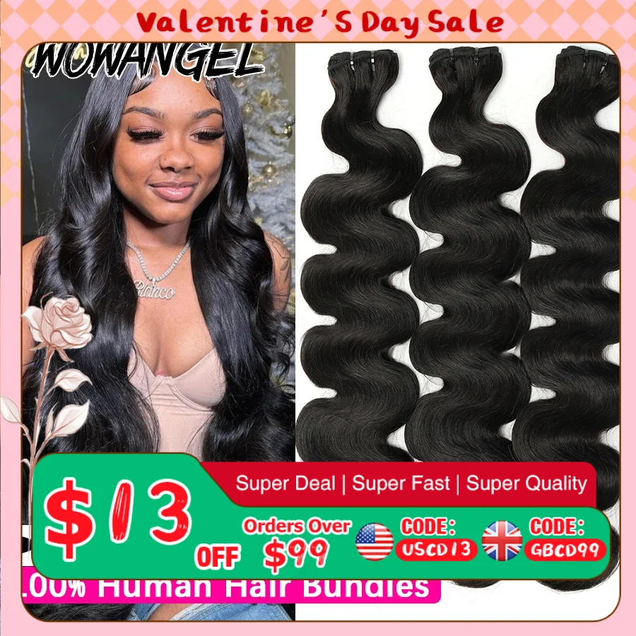 Wow anjo 28 30 polegada onda do corpo feixes de cabelo humano 1/3/4 peças 10a extensões de cabelo remy brasileiro único pacote cabelo virgem