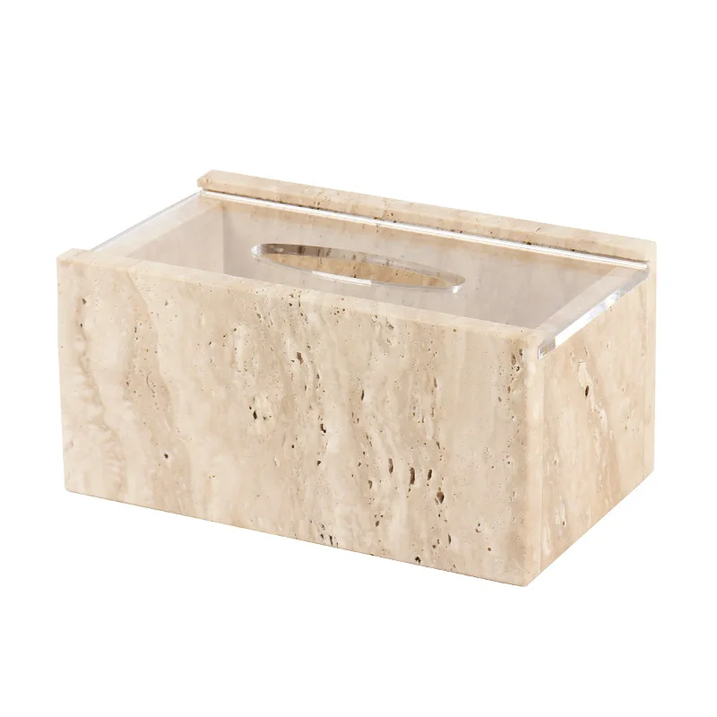 

Marble Tissue Box Home Furnishing Hotel Villa Living Room Coffee Table Washing Table Desktop Carton