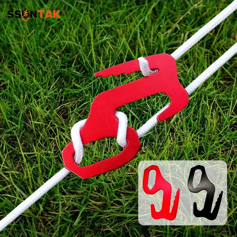 

SSUNTAK Aluminum Alloy Rope Tightener Hook Buckle Paracord Tensioner Fastener for Outdoor Camp Tent Canopy Awning Accessories