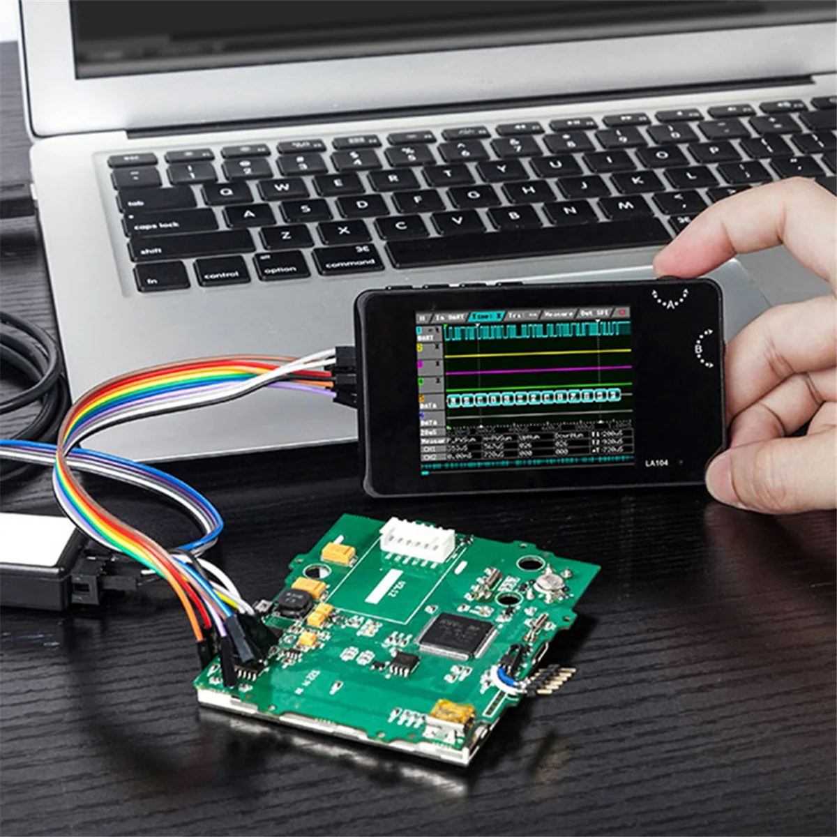 A23P LA104 شاشة محلل المنطق الرقمي 4 قنوات راسم الذبذبات SPI IIC UART قابل للبرمجة 100 متر Sa/S معدل أخذ العينات القصوى #4