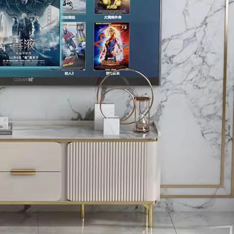 خزانة تلفزيون من الخشب الأبيض، شاشة عرض متنقلة، خزانة جانبية، طاولة تلفزيون، رف غرفة المعيشة، أثاث Muebles Hogar #3