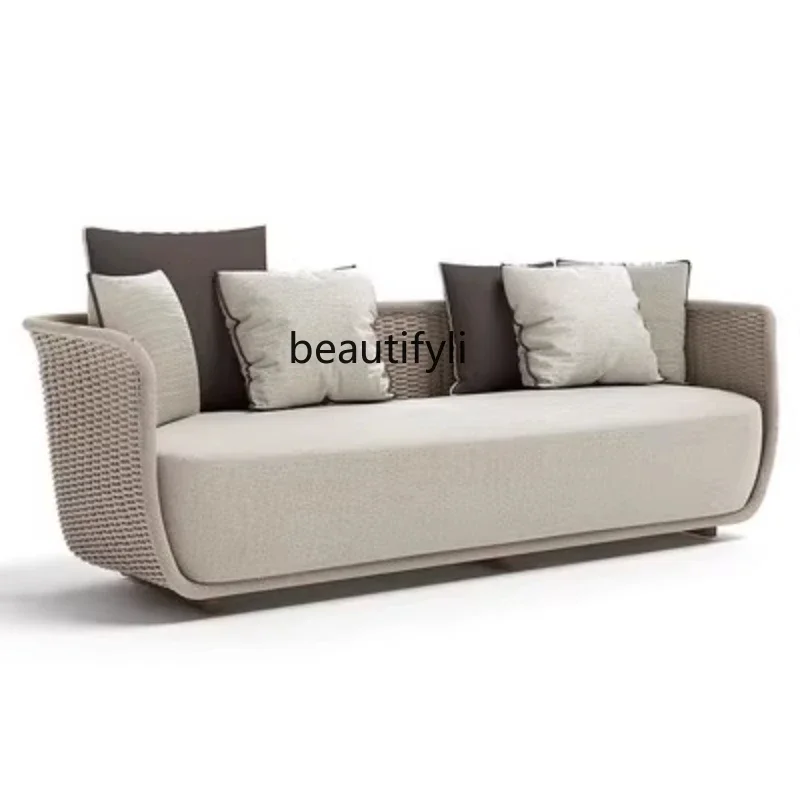 

Q Outdoor rattan sofa villa garden courtyard hotel balcony B & B leisure outdoor waterproof and sunscreen furniture