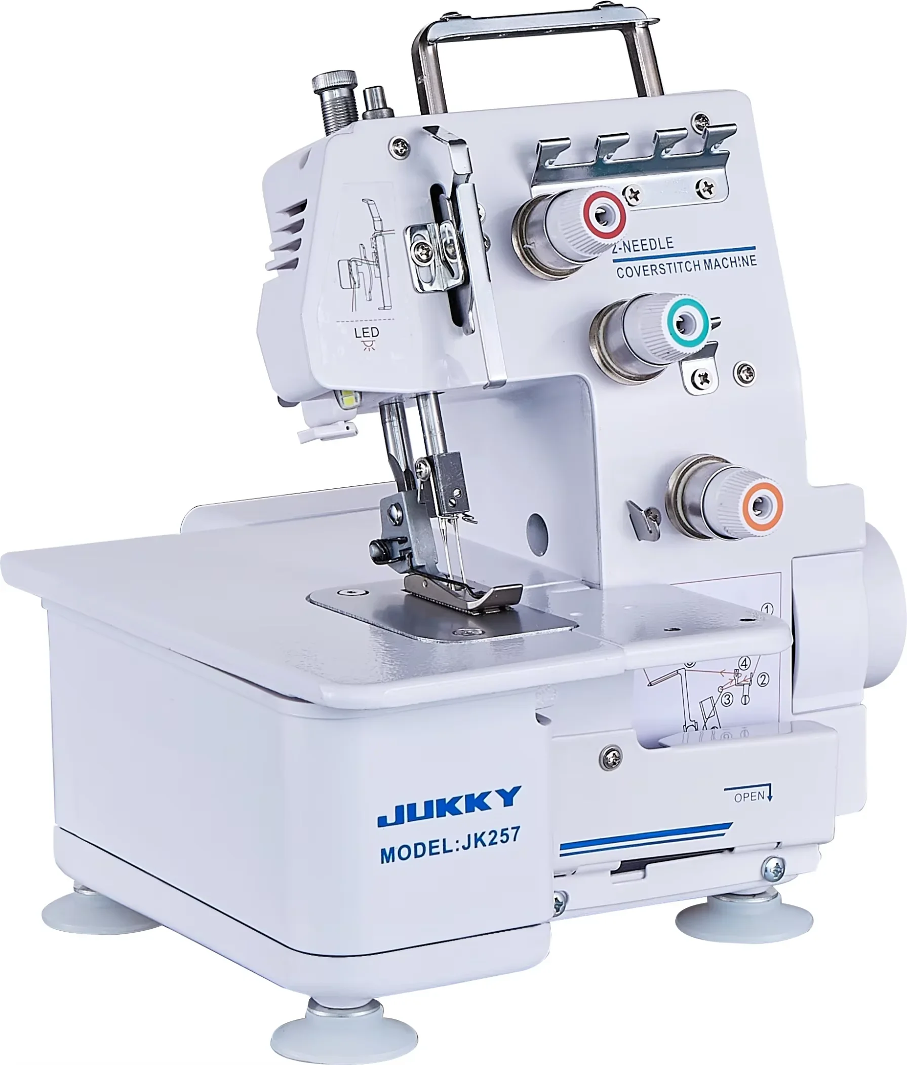 JK-257 Mini Household 3-Thread Overlock Sewing Machine New Condition ABS Material Built-in Motor Manual Feed Mechanism Garments