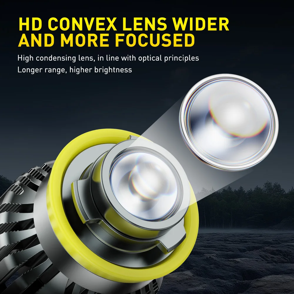 AUXITO 2Pcs 70W Canbus H8 H9 H11 Car LED Bulb Fog Light for Skoda Fabia Ford BMW Mazda H11 LED Fog Lamp 6500K 3000K with HD Lens