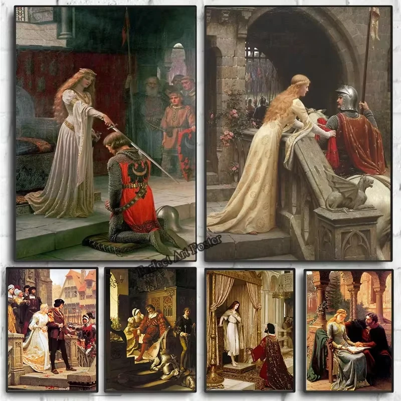 Home Decor Medieval - Edmund Blair Leighton The Accolade Ortaçağ