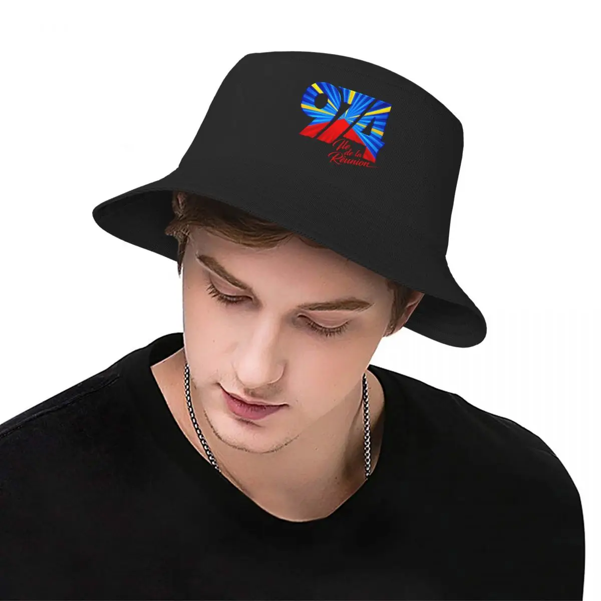 Custom 974 Reunion Island Logo Bucket Hat Men Women Fashion Summer Outdoor Sun Reunionese Proud Fisherman Cap