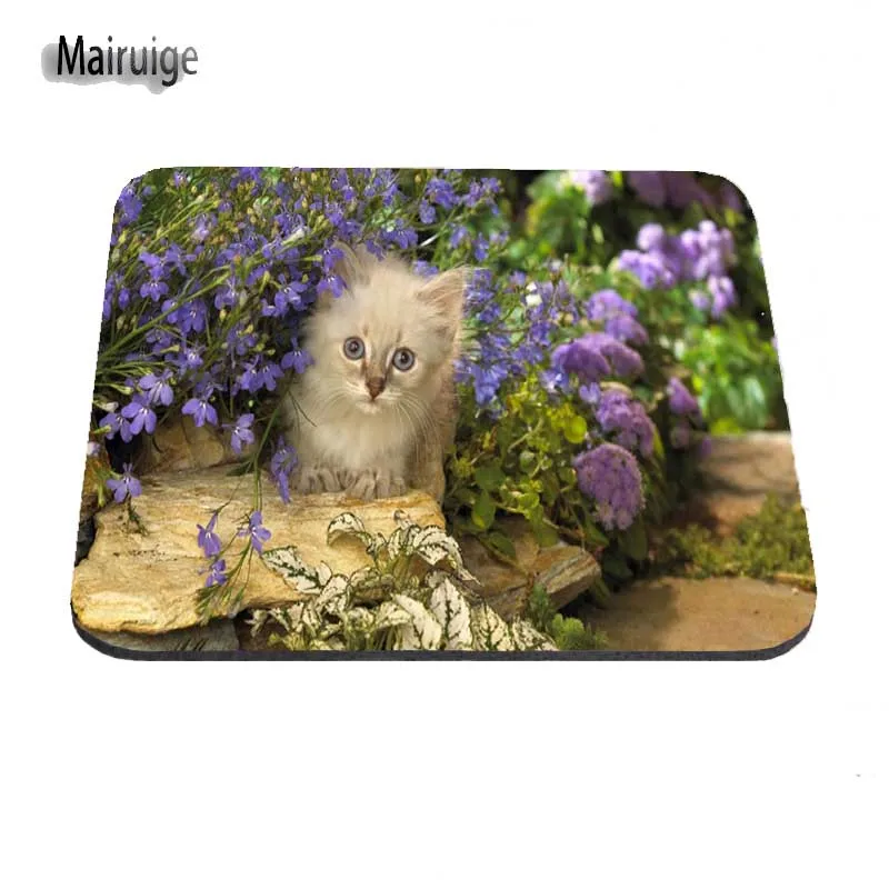 Best Sales Beautiful Flowers And Sleep Cats Customized Gaming Mouse Pad Animals  Computer Notebook Rectangle Rubber Mous