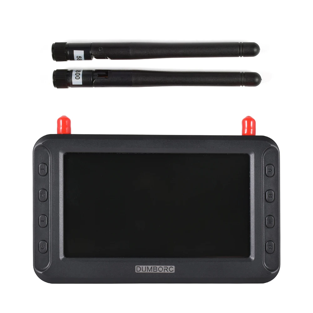 DUMBORC 4.3-inch FPV HD Display 5.8G Image Transmission Dual Antenna for RC Car Ship Drone