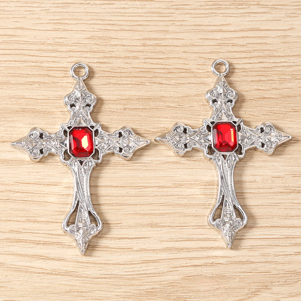 Tusember 5 Stück 39*54mm Gothic Steampunk Kreuz Anhänger Charms Passend für Original Armband Halskette Damen Schmuckherstellung Geschenke – Detail 12