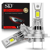 25000LM H7 LED Headlight Bulb Mini Wireless 16pcs 3570 CSP Chips for Car Headlamp Auto Diode Lamps H7 Turbo Led 6500K 12V