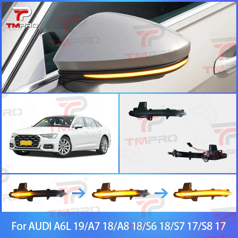 

Для Audi A6L A7 18 ~ A8 18 ~ S6 18 ~ S7 17 ~ S8 светодиодный динамический указатель поворота, мигающий водный индикатор бокового зеркала, мигалка, синий свет