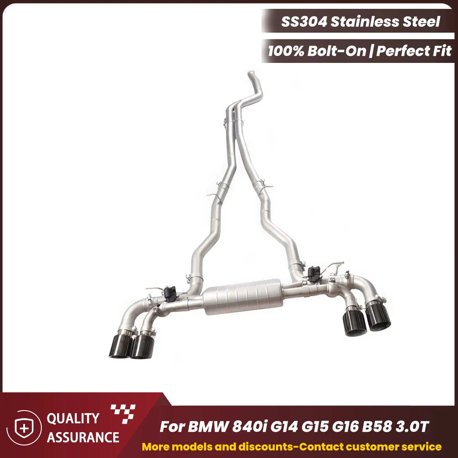 

Adjustable Valve Aggressive Sound Catback Exhaust ECCF Stainless Steel for BMW 840i G14 G15 G16 B58 3.0T