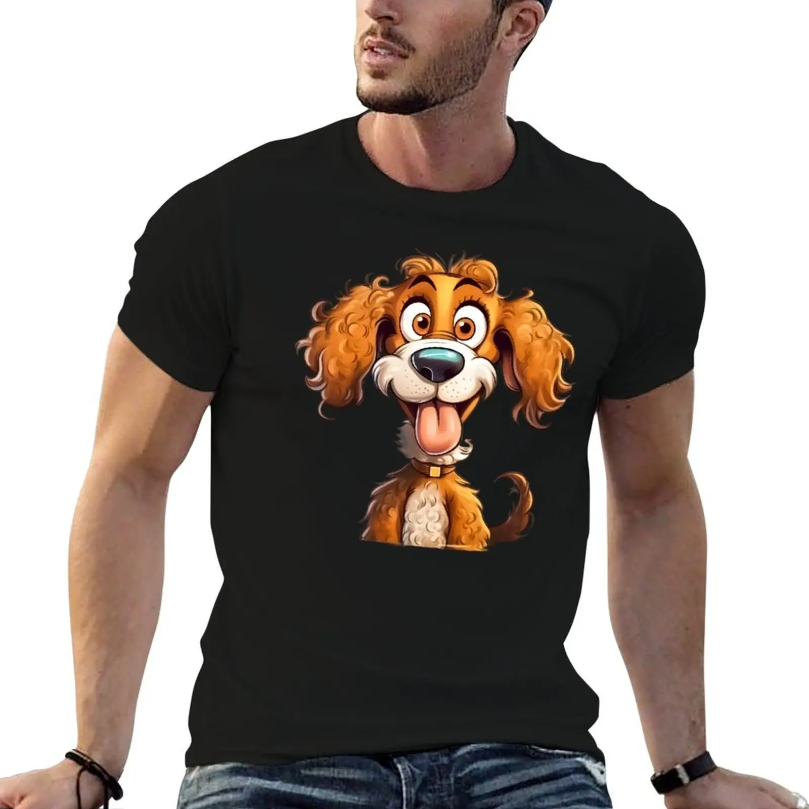 Funny and Cute Dog Mutt T-Shirt Basic Solid Tee for Daily Use