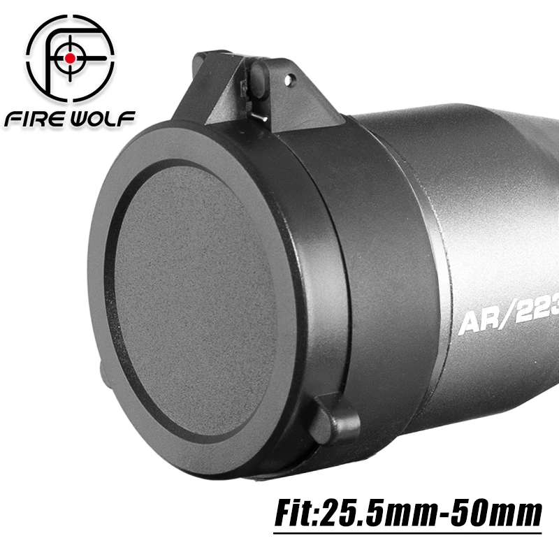 FIRE WOLF  Scope Lens Cover Spring Up Quick Flip Openning Lens Dustproof Cover Telescope Cap For 30-64MM Caliber