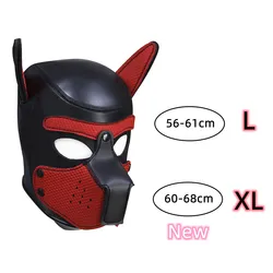 XL New Increase Large Size Puppy Cosplay Neoprene Fetish Hood Dog Mask Sex Toys with Detachable Nose for Couples Bdsm Bondage