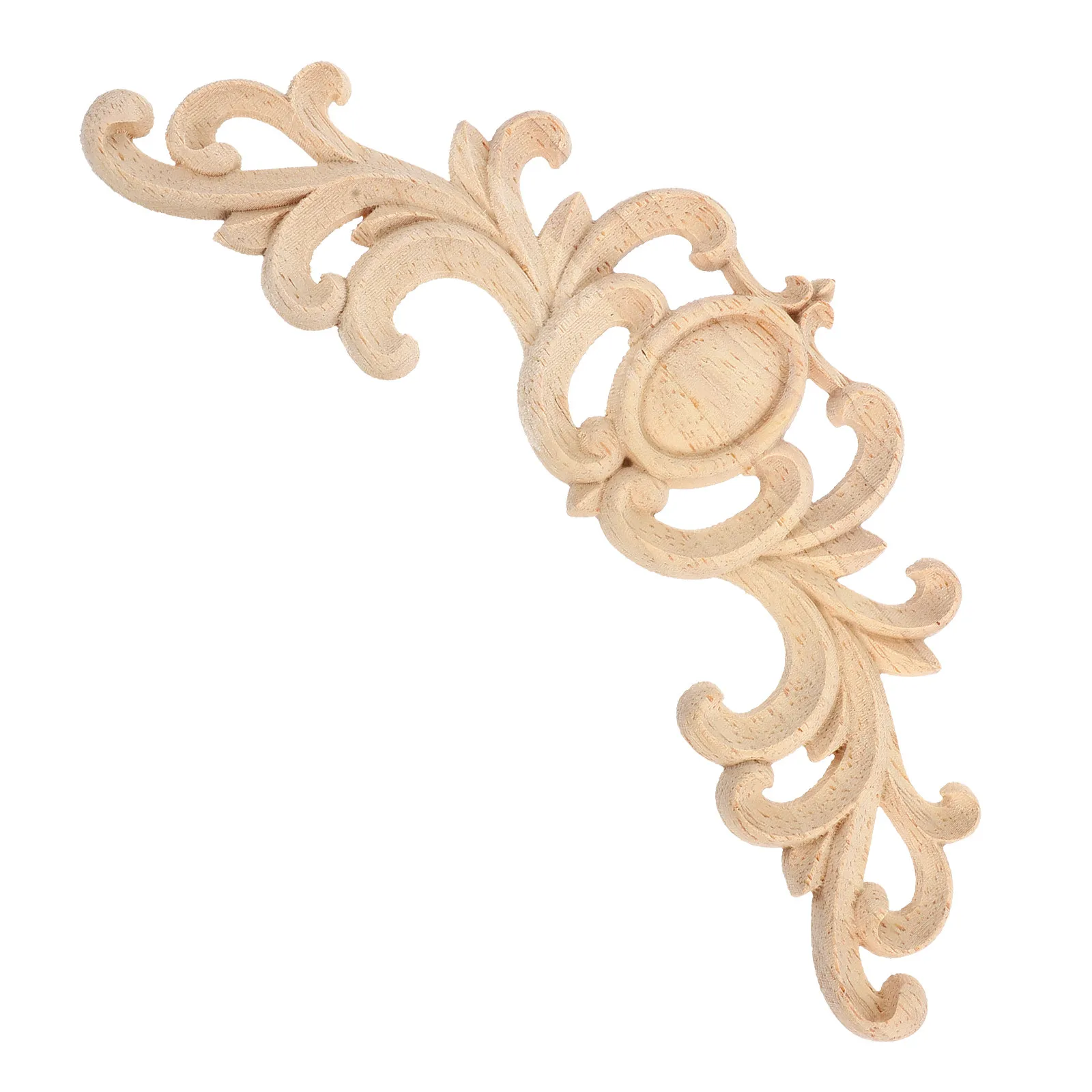 Elegant European Carved Wood Appliques Unpainted Wooden Onlays for Home Decor Walls Doors Cabinets Wardrobe Furniture Flower