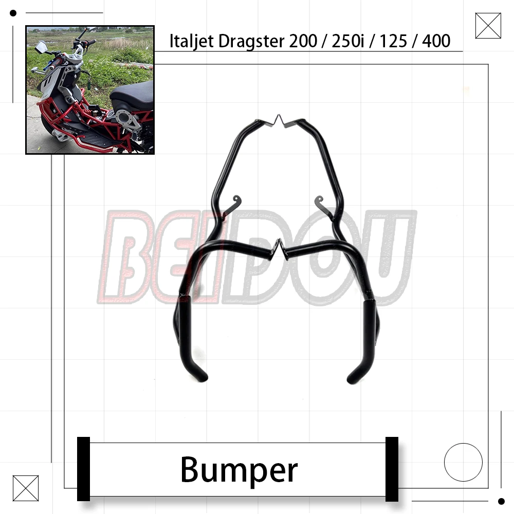 

For Italjet Dragster 200 / 250i / 125 / 400 Motorcycle Bumper Protective Bar Spotlight Bracket Protective Bar