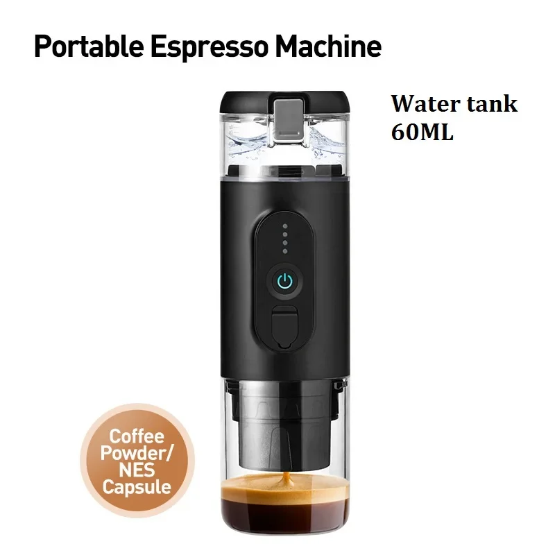 Cafetera automática portátil con calefacción inalámbrica, máquina de Espresso con cápsula eléctrica de 20 Bar para viajes al aire libre y el hogar, 7500mAh
