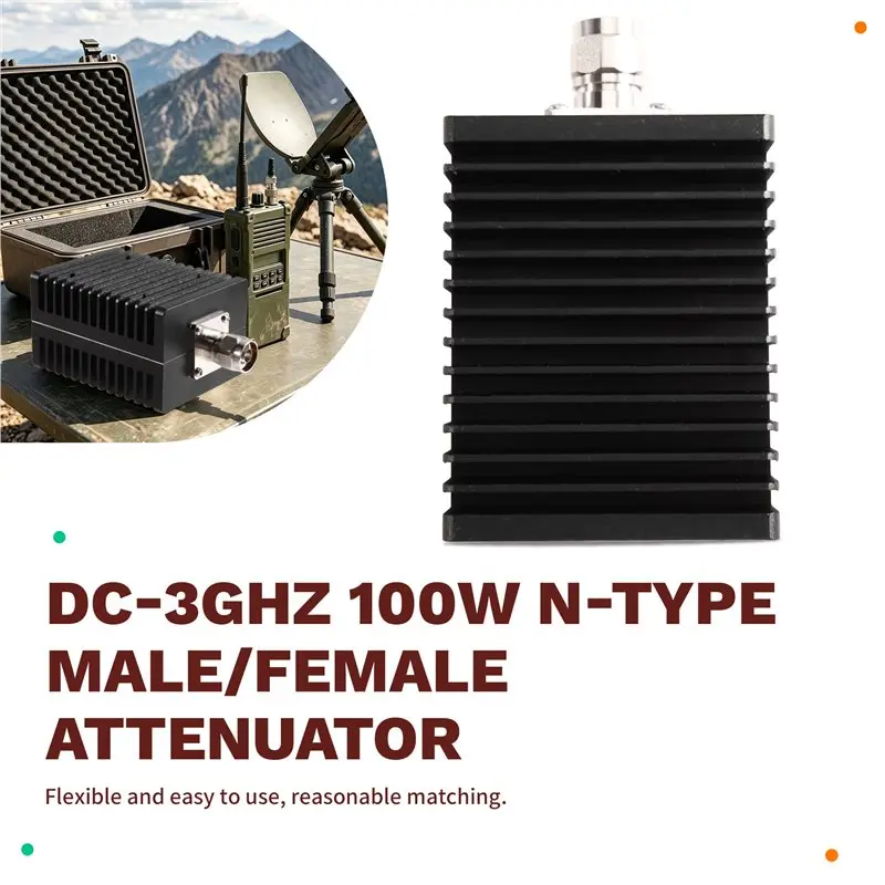 AAAN-RF Microwave Terminal Plug 1/2 Connector 50Ohm DC-3GHZ 100W N Type Male/Female Attenuator Coaxial Load High Power A
